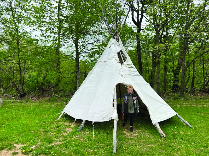 Outdoor teepee activity